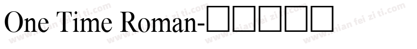 One Time Roman字体转换